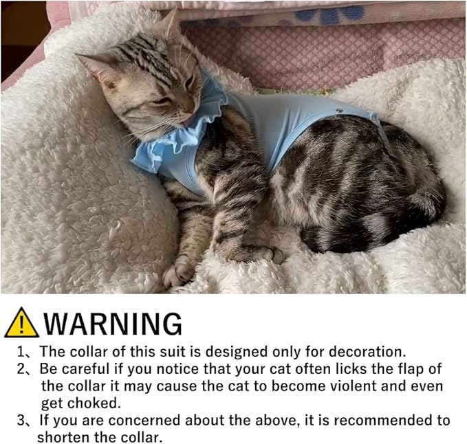Cat Recovery Suit for Abdominal Wounds and Skin Diseases, Breathable Surgical Recovery Shirt After Surgery Wear Anti Licking Wounds,E-Collar Alternative for Cats Pet Kitten(RSC01-grey-l)