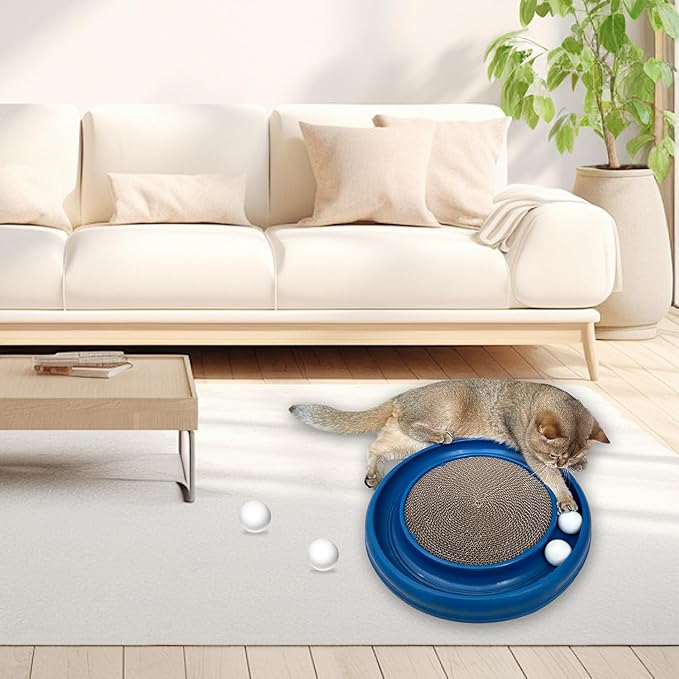 Cat Ball Toy Cat Track Balls Replacement Track Balls for Turbo Round Scratcher Toy (4 pcs), White