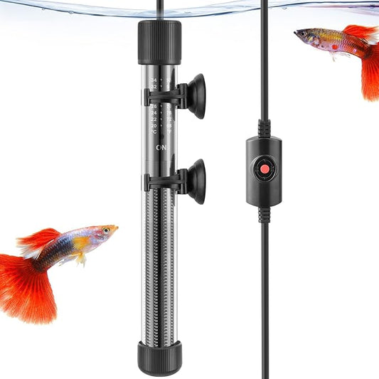 HITOP Thickened Glass Aquarium Heater: 50W 100W 300W Upgraded Fish Tank Heater with Controller, Fish Tank Thermostat Heater for Seawater/Fresh Water 5-65Gal