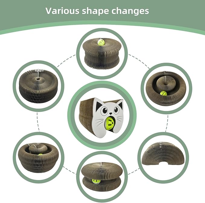 Magic Accordion Cat Scratching Board - Interactive Toy for Bored Indoor Cats, Fun & Durable Cat Toys 2Pack