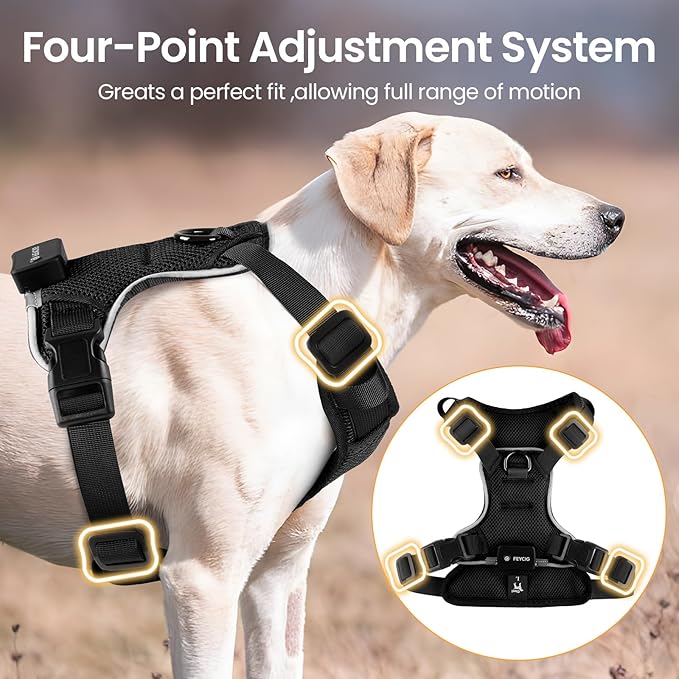 Light Up Dog Harness,Reflective Pet Harness Rechargeable,Led Dog Vest Harness for Night Walking,Adjustable Dog Safety Vest for Small Medium Large Dogs-No Pull,Black,L