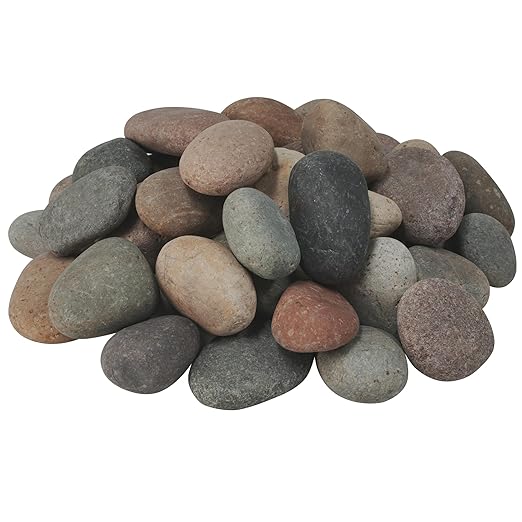 40lbs Large River Rocks for Landscaping, 3-4 Inch Natural Unpolished Bulk Pebbles, Hand-Picked Premium Stones for Garden Design Fish Tank, Flower Pots, Pathways and Backyard, Mixed Color