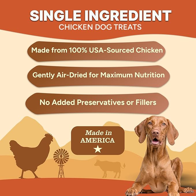 Gaines Family Farmstead Chicken Chips for Dogs – 6 oz Natural, High-Protein Dog Treats, Rawhide-Free Chews, Single Ingredient, Grain-Free, Made in USA