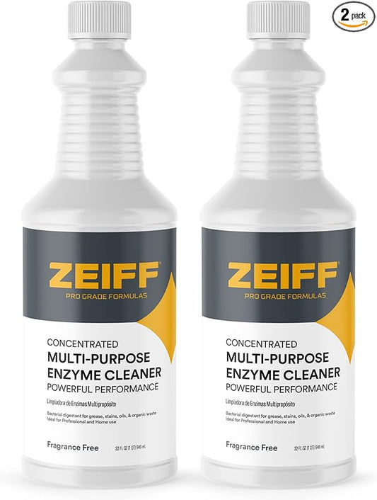 Pro-Grade Multi-Purpose Probiotic Enzyme Cleaner - Powerful Cleaning & Odor Eliminating Formula For Professional & Home Surfaces - 32 Ounce - Fragrance Free, 2 Pack