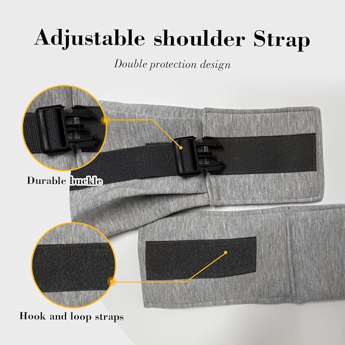 Dog & Cat Carrier Sling, Adjustable Soft Padded Shoulder Puppy Carrier, Hands-Free Dog Carrier Bag with Double Safety Buckles Premium Material for Outdoor Travel (Light Gray, L)