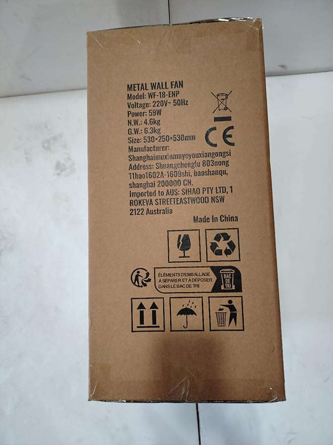 VEVOR 18 inch Wall Mount Fan Oscillating, 3-speed High Velocity Max. 4000 CFM Industrial Wall Fan for Indoor, Commercial, Residential, Warehouse, Greenhouse, Workshop, Basement, Black, ETL Listed