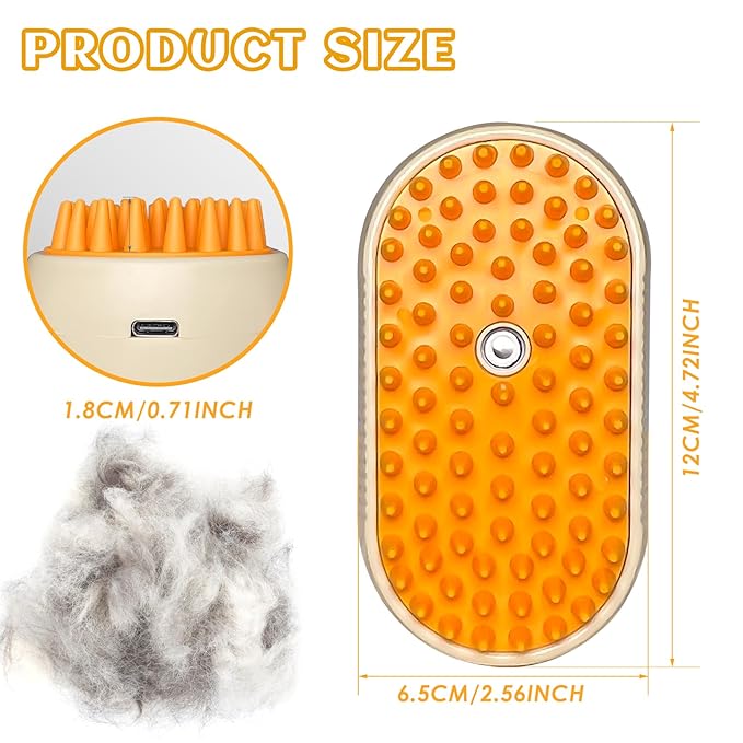 Spritz Defur Comb for Cats, New 3-in-1 Cat Steam Brush for Massaging and Cleaning Shedding Pets, Comb for Long and Short Hair Cats and Dogs Grooming Tool (Coffee)