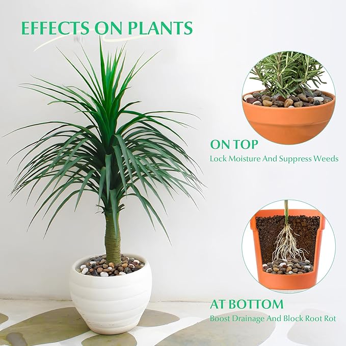 Mr. Fireglass Polished Pebbles, 3/8" Natural Decorative Mixed Color Stones Aquarium Gravel River Rocks for Potted Plants, Landscaping and Home Decor (5-lb Bag)