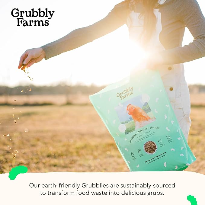 Grubblies - Black Soldier Fly Larvae for Chickens - Chicken Treats Grown in The US and Canada - for Strong Eggshells and Healthy Feathers - Grubblies Hometown Harvest 5LB