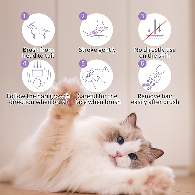 Slicker Brush for Dogs, Long Pin Dog Grooming Brush for Goldendoodles, Poodles, Doodles & More, Includes Bonus Pet Comb, Perfect for De-Shedding, Dematting & Reducing Tangles. Large, Purple