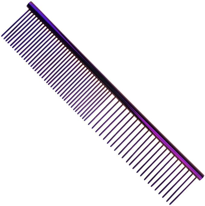 LILYS PET Professional PET Grooming Scissors Kit,Coated Titanium,Sharp and Strong Stainless Steel Blade for Dogs Cats Hair Cutting,3 Pieces of Scissors with a Comb and a Case (7.0 inches, Purple)