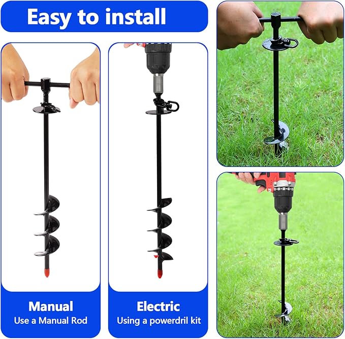 Heavy Duty Dog Tie Out Stake,14.8" Spiral Dog Stakes with Swivel Hook for Outside,Yard,Camping,Rust Proof Ground Anchor for Dogs Run Cable Leash Tether Chains,Small to Large Dogs Up to 200bs