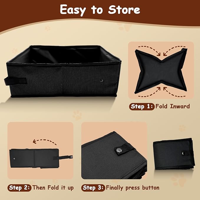 Portable Litter Box for Cats, Folding Cat Travel Litter Box Waterproof, (16 * 12 * 4) inches, Traveling Supplies for Pet