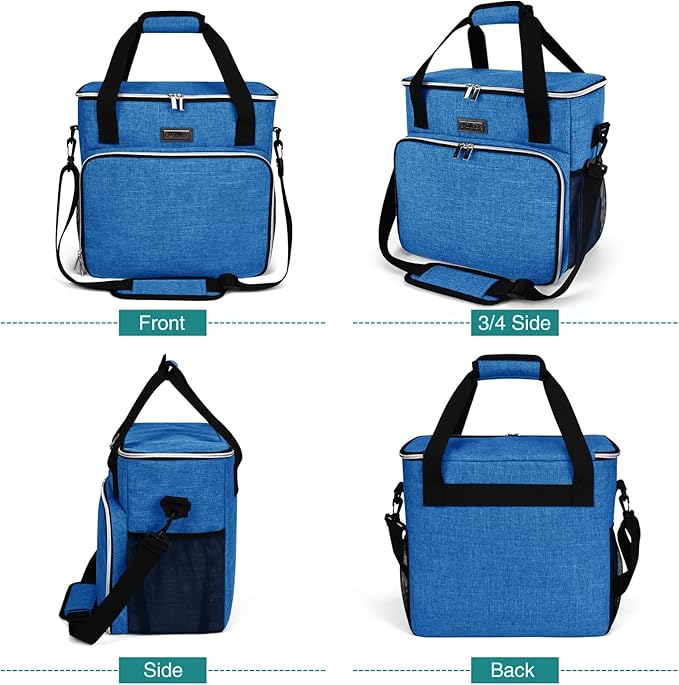 BAGLHER Dog Travel Bag, Pet Travel Bag (ALL Pet Travel Supplies), With 2 Pet Food Containers and 2 Collapsible Silicone Bowls; Essential Kits for Pet Travel Blue