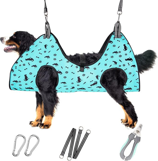 Dog Grooming Hammock - Pet Harness for Grooming Nail Trimming (XXL 120lb), Dog Sling for Nail Clipping, Dog Hanging Holder for Cutting Nail with Nail Clippers