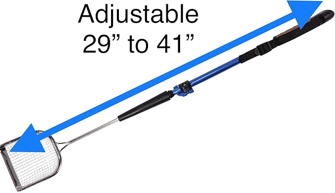 Sand Dipper Metal Cat Litter Scoop – Long Handle Cat Poop Scooper for Litter Box (41”), Heavy-Duty Stainless Steel Kitty Litter Scoop (Mid-Adjustable)