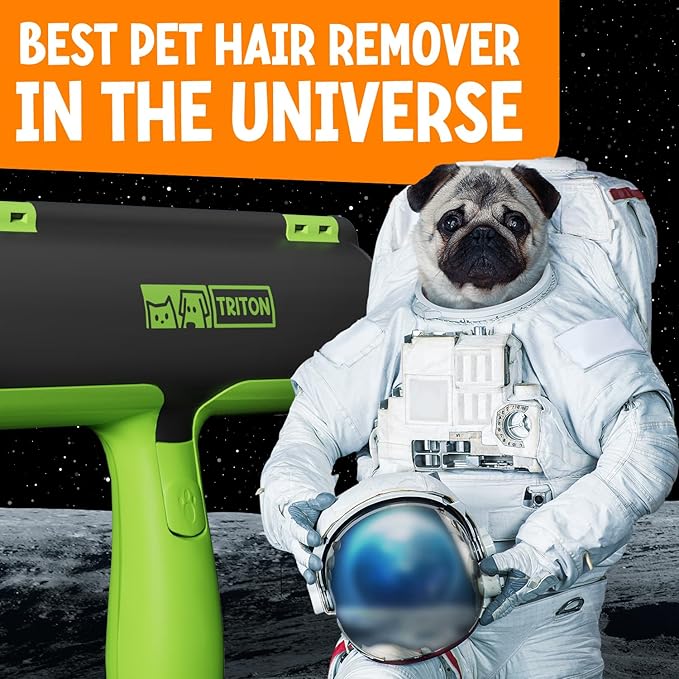 Triton Pet Hair Removal Tool w/Trapping Compartment - Easy to Use Pet Hair Roller, Hair Remover Tool - Cat and Dog Hair Remover (Green)