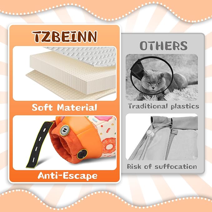 Cat Cone Collar Soft for Wound Healing, Foldable Neck Recovery Cone Anti Licking, Small Adjustable Surgery Cat Head Cone Alternative for Kittens(Size: L)