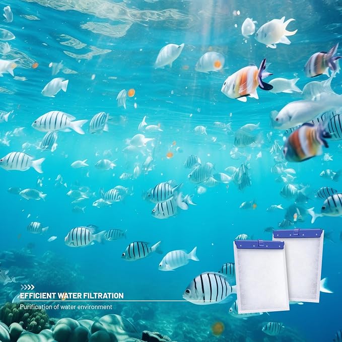 8 Count Large Filter Cartridges Compatible with Whisper Bio Bag Filters, Large Aquarium Filter Cartridge for Whisper 20i 40i, IQ20/30/45/60, PF20/30/40/60 and Repto Filter