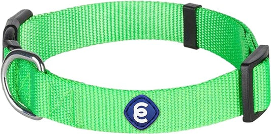 Blueberry Pet Essentials Small Dog Collar in Neon Green | Adjustable & Eco-Friendly Durable Nylon Strap | Classic Collar for Small Dogs, Boy & Girl Pets