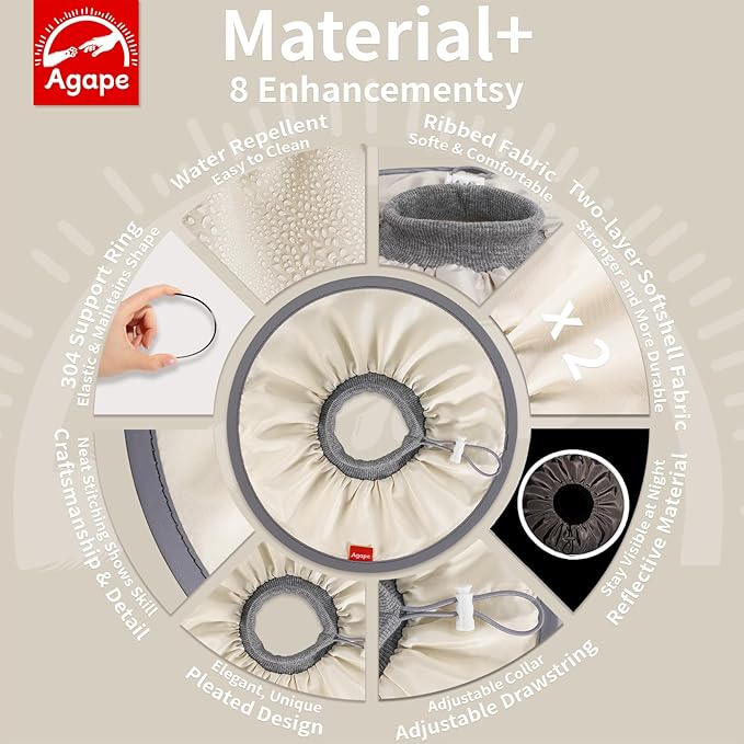 Agape Soft Cat Cone, Comfy Collar to Stop Licking & Scratching, Lightweight Recovery Collar for Cats After Surgery, Adjustable Elizabethan Collar for Neuter Recovery, Waterproof Neck Cones for Cats