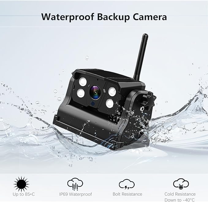 WiFi Magnetic Wireless Backup Camera, LASTBUS Rechargeable 2.4Ghz WiFi Rear Camera for Easy Hitching Gooseneck Horse Boat Travel Trailer Fifth Wheels RV Camper for iPhone iPad Android iOS Smartphone