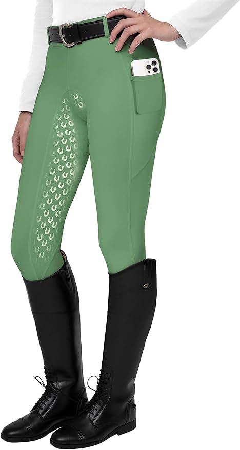 FitsT4 Sports Women's Full Seat Riding Tights Active Silicon Grip Horse Riding Tights Equestrian Breeches