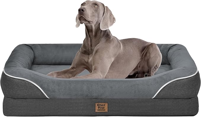 Washable Orthopedic Large Dog Bed - Removable Orthopedic Dog Beds XL with Bolster for Extra Large Dogs with Washable Cover and Non-Slip Bottom