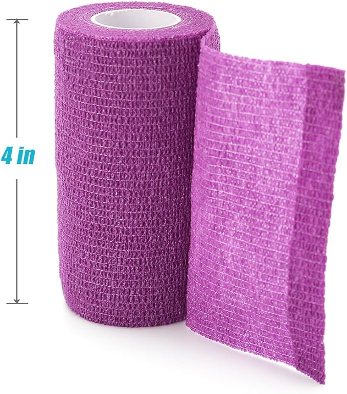 LotFancy Vet Wrap, 4 Inch x 5 Yards, 10 Pack Self Adhesive Bandage Wrap, Non-Woven Cohesive Bandage, First Aid Tape for Horses Dogs Cats Elbow Ankle, Assorted Color