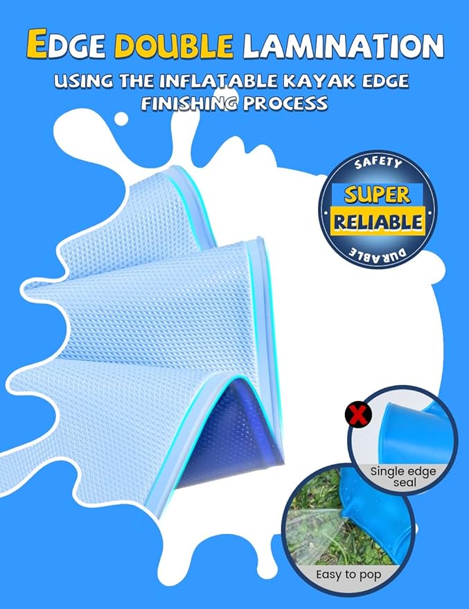 VISTOP Non-Slip Splash Pad for Kids, Thicken Sprinkler Pool Summer Outdoor Water Toys - Fun Backyard Fountain Play Mat for Baby Girls Boys Children or Pet Dog (77 inch, Red&Yellow&Green&Blue)