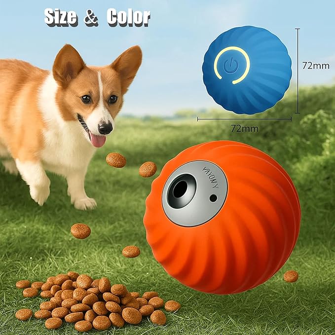 Zoomie Buddy 2.0, Zoomie Buddy for Dogs, 2 in 1 Smart Touch Interactive Dog Balls ＆ Pet Feeder, 2.83" Diameter, Suitable for Small/Medium Dogs, with Fruit Plush Cover (2*Orange, 3*Mix)