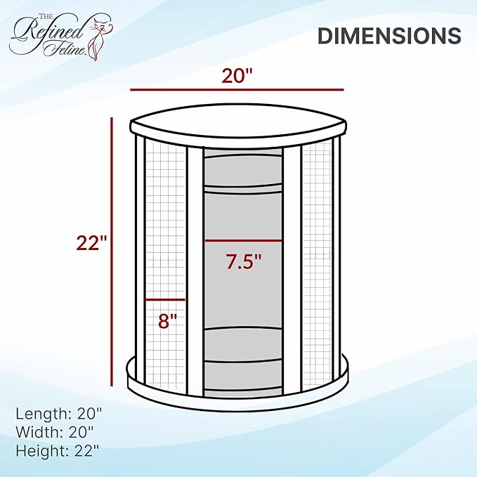 THE REFINED FELINE Purrrrfect End Table Cat Bed Cave in Black Espresso, Multipurpose Wood Cat Furniture Nightstand, Easy to Clean Covered Cat Bed with Replaceable Scratching Post & Washable Cushion