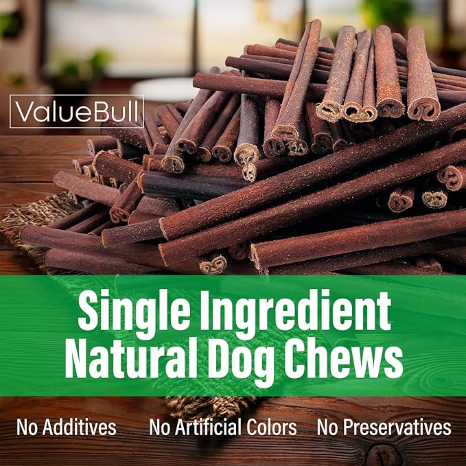 ValueBull Collagen Sticks for Dogs, 12 Inch Thick Chews, Natural Long-Lasting Dog Treats, 100 Count Bulk Pack - Supports Joints, Skin & Coat with Chondroitin & Glucosamine