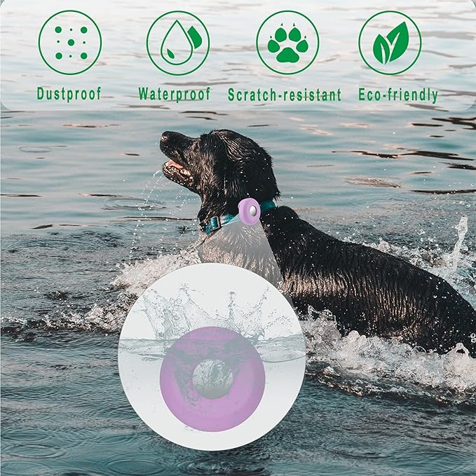 for Airtag Holder for Dog Collar, Cibaabo Silicone Air Tag Case Cover Compatible with Apple Airtags for 0.8-1.2inch Cat Pet Collar Harness Loop
