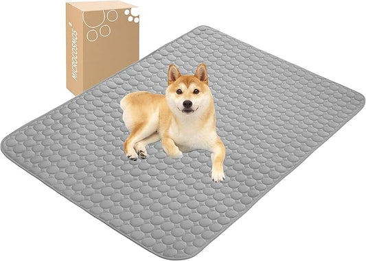 MICROCOSMOS Summer Cooling Mat & Sleeping Pad- Water Absorption Top, Materials Safe, Easy Carry, EZ Clean. Keep Cooling for Pets, Kids and Adults.(Dark Grey, 59" x 40")