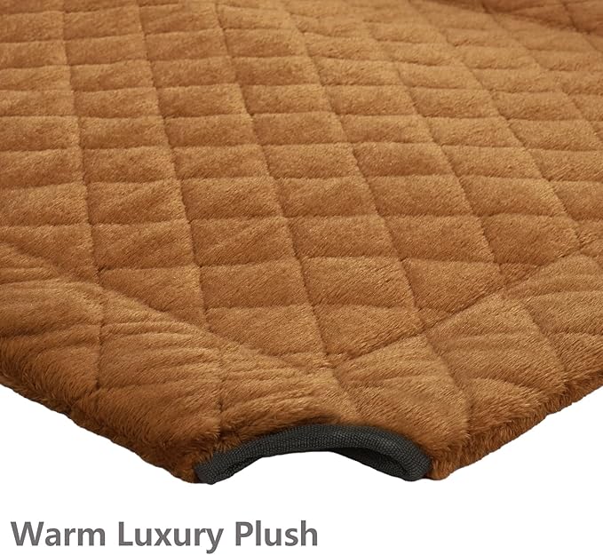 Veehoo Soft Plush Elevated Dog Bed, Raised Dog Beds with Heavy Duty Frame, Non-Slip Silicon Feet, Washable & Breathable Pet Cot for Indoor or Outdoor Use, 47" x 29", Brown, CWC2432A