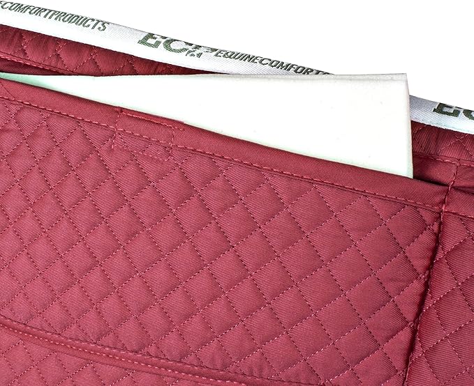 ECP Equine Comfort Products Thermoregulating Western Saddle Pad, Machine Washable Contoured Fit, Water Absorbing, Therapeutic, Shock Absorbing with Adjustable Memory Foam Shims