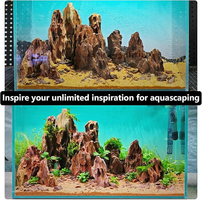 Dragon Stone Rock for Aquascaping,Aquarium Decor, Fish Tank Decorations,4-10 Inches Natural Ohko Stone for Fish Tank Landscaping (20 Pounds)