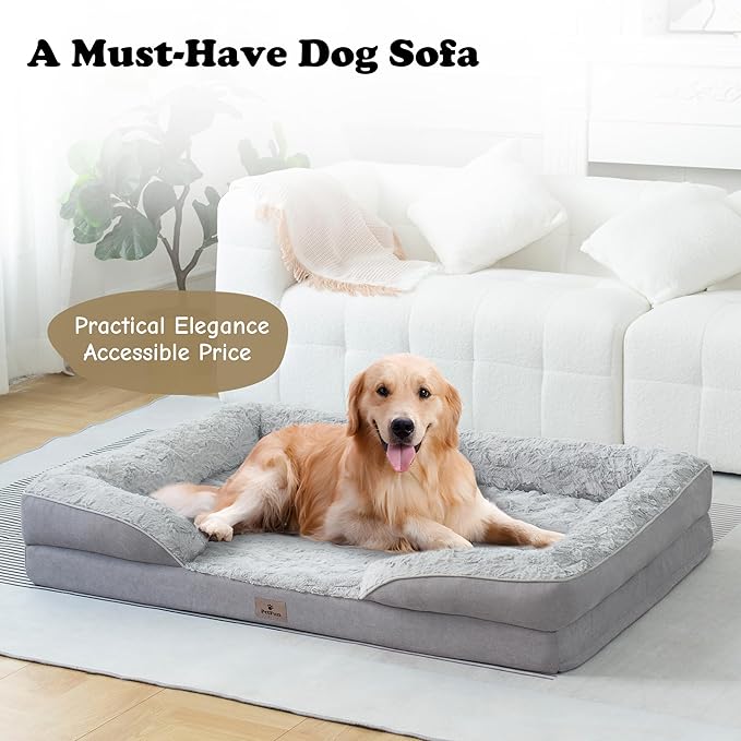 XXL Orthopedic Dog Bed - Washable Dog Sofa Beds for Giant Dogs, Supportive Foam Pet Couch Bed with Removable Washable Cover, Waterproof Lining and Nonskid Bottom