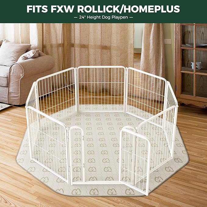 FXW Washable Pee Pads for Dogs, Puppy Pads with Super Absorbent, Specifically Designed for FXW Rollick/Homeplus 24inch 8 Panels Dog Playpen, 29" Octagon, Khaki, 2 Packs
