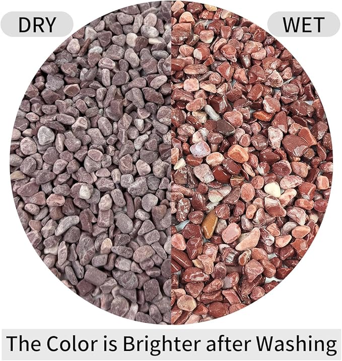 2 lbs Succulent and Cactus Pebbles Gravel, 3/8 Inch Decorative Red River Rocks for Plants Indoor, Vases, Terrarium, Potted Top Dressing and Outdoor Decorative Stones