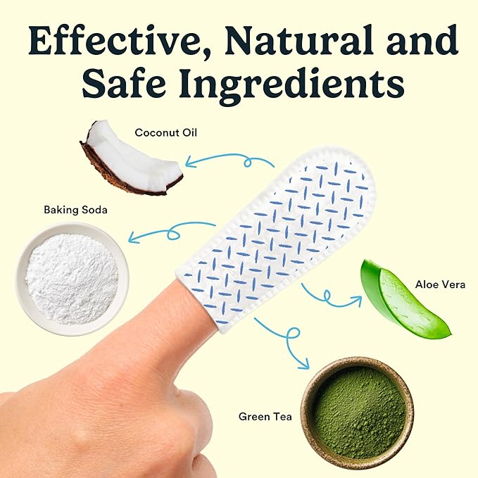 Jasper Dog Dental Wipes, Dog Finger Toothbrush Disposable, Tooth Brush Cleaning Wipes, Pet Teeth Cleaning Dental Care, 60 Count, Coconut