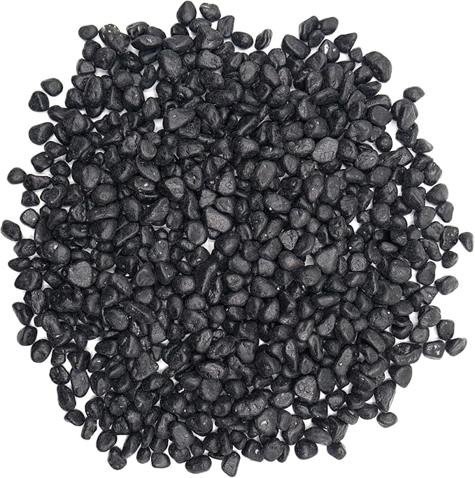 Black Pebbles for Crafts, 0.9 Pound Natural Polished Aquarium Gravel, Decorative Pebbles for Indoor Plants, Turtle Tank, Vase, Succulents Cactus, Garden Landscaping