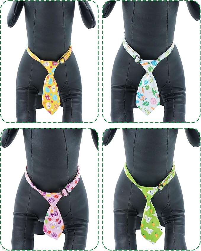 PET SHOW 10 Pack Easter Small Dog Ties Neckties for Doggies Cats Adjustable Holiday Grooming Accessories Neck Ties Bowties Girl Boy Pets Festival Costumes Puppy Wedding Party Gift Favor