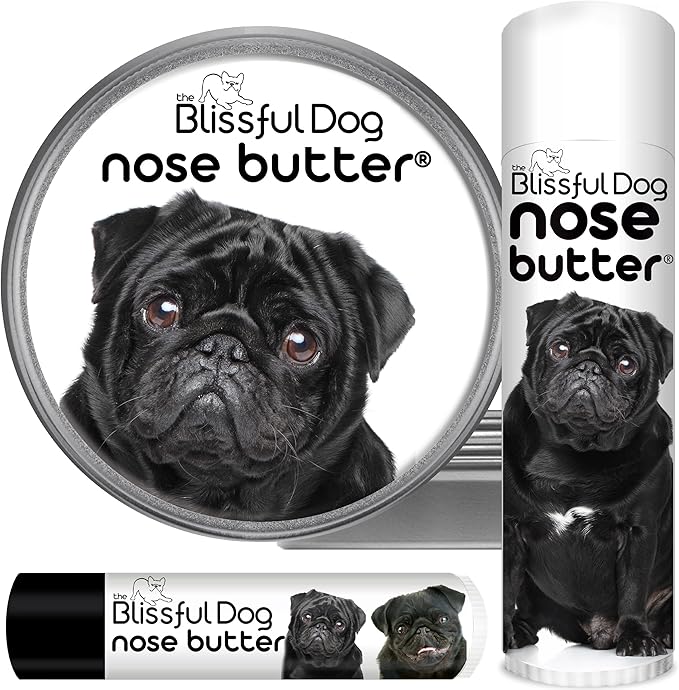 The Blissful Dog Black Pug Unscented Nose Butter, 4-Ounce