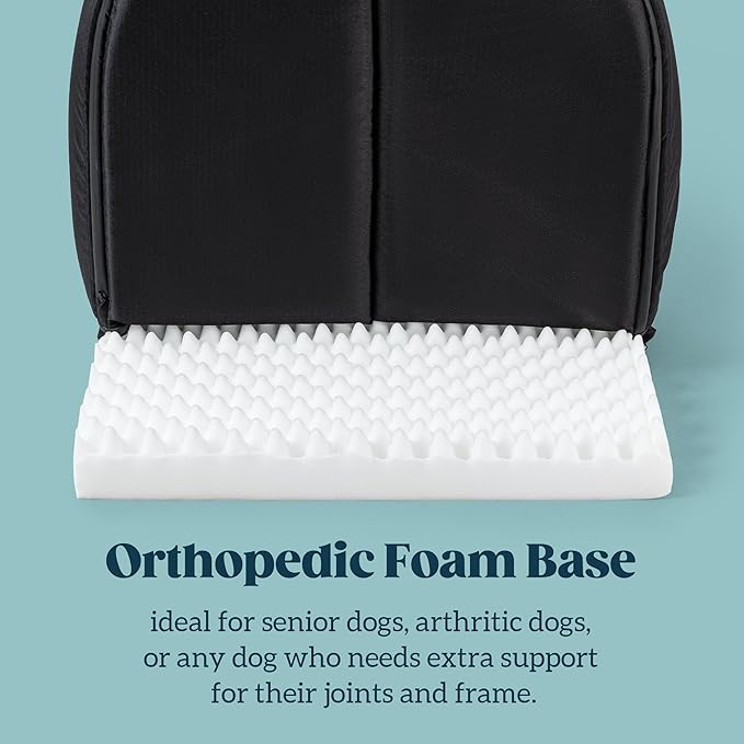 Orthopedic Dog House - Outdoor Waterproof Dog Shelter w/Porch - Indoor Pet House w/Egg-Crate Foam - Cooling - Machine Washable - Ideal for Small Breeds & Fits 24-Inch Crate - 23"x16"