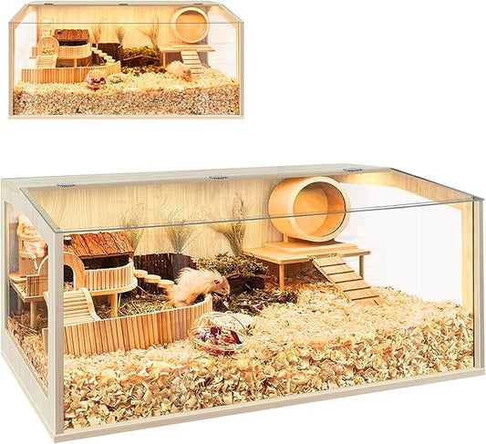 Prolee Hamster Cage Chew Proof, Guinea Pig Cages, Mice and Rat Habitat Openable Top, Hamster Habitat Solid Built
