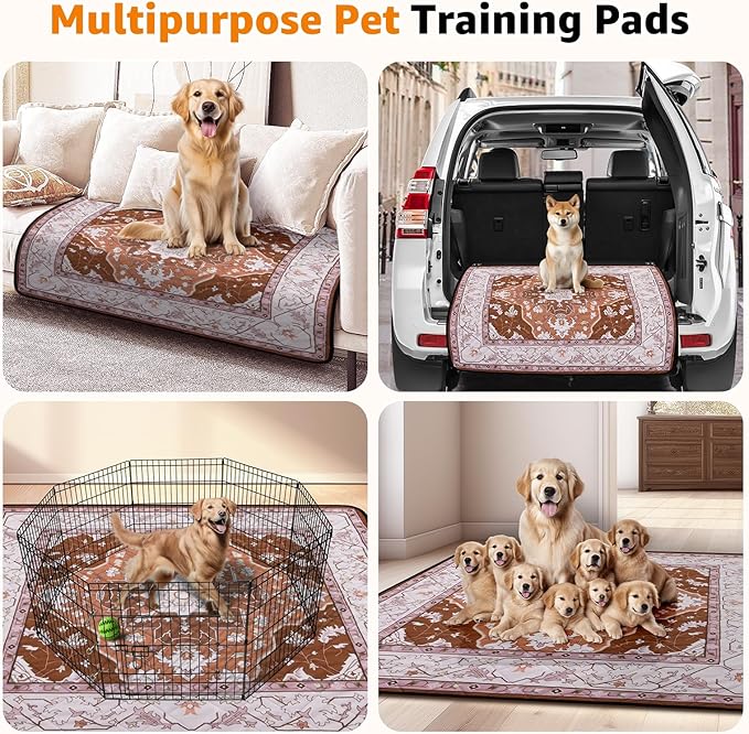 Washable Pee Pads for Dogs: 2 Pack Reusable, Waterproof & Leakproof Puppy Pad, Non-Slip Whelping & Potty Training for Floor, Playpen, Crate, Couch, 36x36