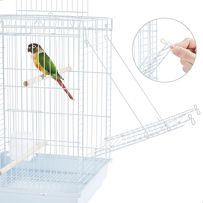 Yaheetech Open Play Top Travel Bird Cage for Conure Sun Parakeet Green Cheek Conure Lovebird Budgie Finch Canary, Small-Size Cage Portable