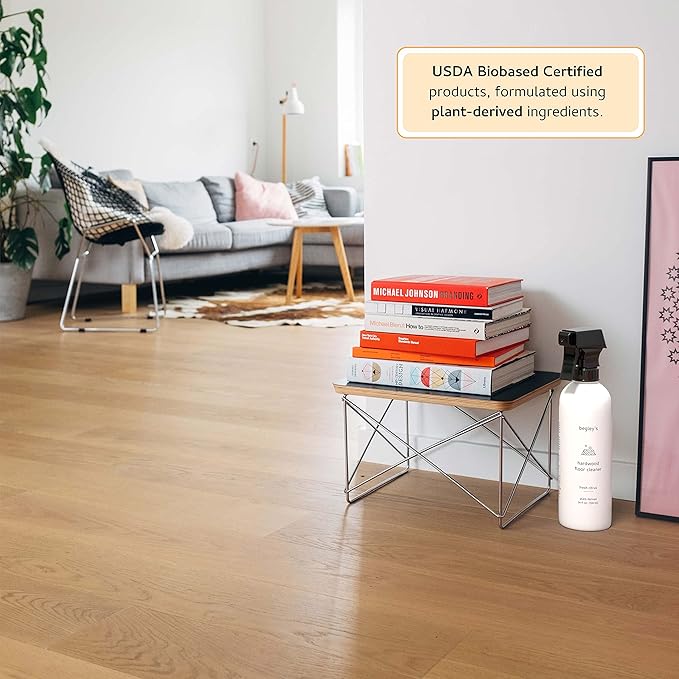 Begley's Hardwood Floor Cleaner Spray - Hard Wood Floor Cleaner for Mopping - Citrus Scent Hardwood Cleaner - 64 oz
